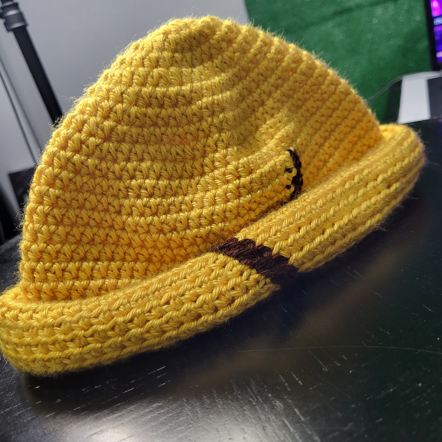 Hand Crocheted Roll Up Beanie